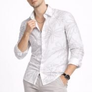 Big Floral All Over Printed Droupshoulder Shirt- white 1-compressed