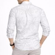 Big Floral All Over Printed Droupshoulder Shirt- white 2-compressed