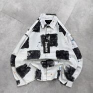 Boxed Drip Drop-Shoulder Shirt-black 1