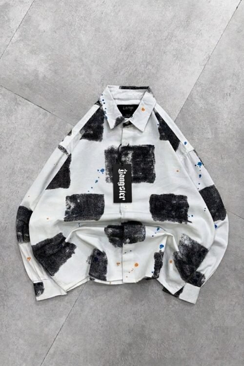 Boxed Drip Drop-Shoulder Shirt