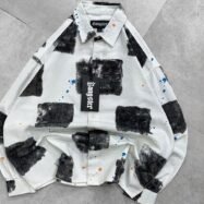 Boxed Drip Drop-Shoulder Shirt-black 2