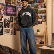 Camton Printed Casual Hoodie -Black 6