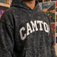 Camton Printed Casual Hoodie -Black 7