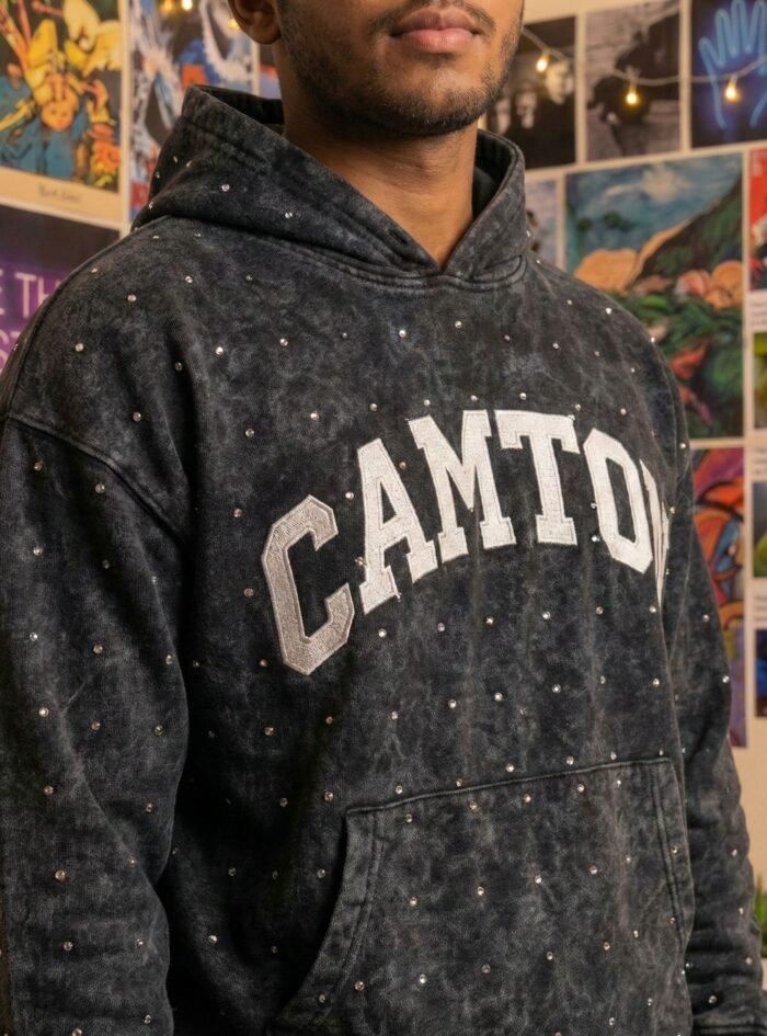 Camton Printed Casual Hoodie -Black 7