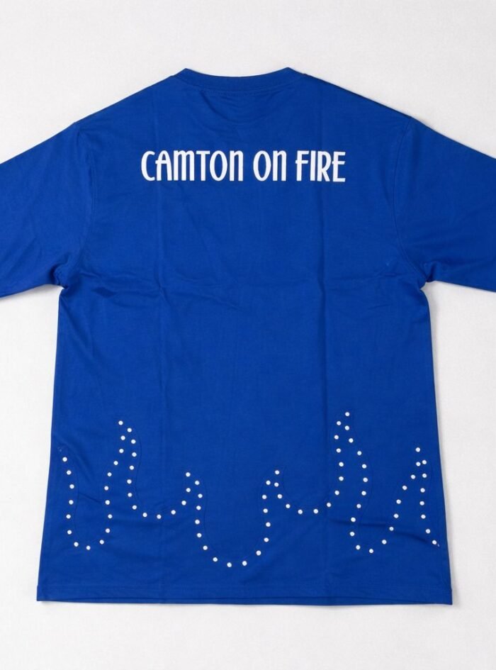 Camton on fire Back Printed Half Sleeve T-shirt - Blue2