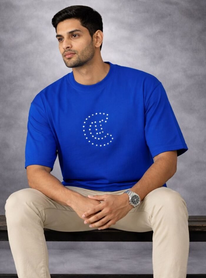 Camton on fire Back Printed Half Sleeve T-shirt - Blue3