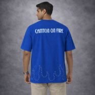 Camton on fire Back Printed Half Sleeve T-shirt - Blue4