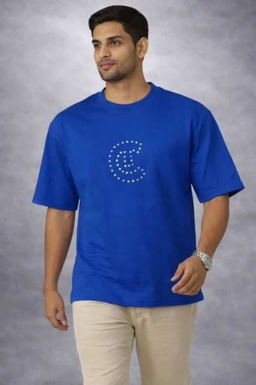 Camton On Fire Back Printed Half Sleeve Stone T-shirt