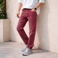 Casual Style Men Jean-Wine1