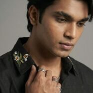 Collar & Placket Embroidery – Ethnic Linen Drop Shoulder Shirt-black4