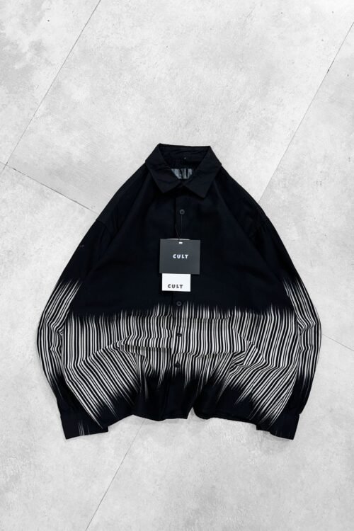 Down Striped Printed With Tie-Dye Drop-Shoulder Shirt