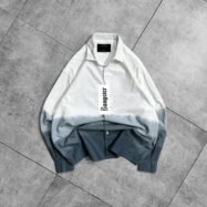 Errd Back Puff Printed With Dipdyed Dropshoulder Shirt- blue3