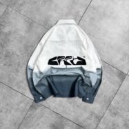 Errd Back Puff Printed With Dipdyed Dropshoulder Shirt- blue4