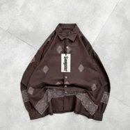 Hastag Bottom Printed Dropshoulder Shirt-brown1