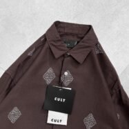 Hastag Bottom Printed Dropshoulder Shirt-brown1