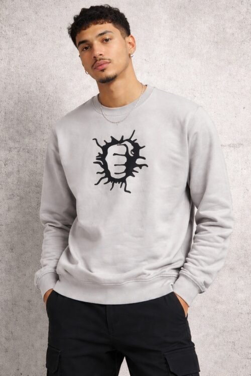 Hulk Back Printed Oversize T-shirt -Grey