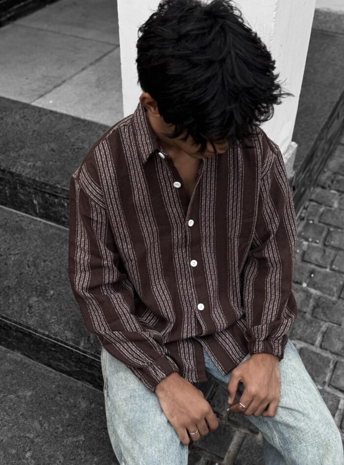 Industrial Vibe Drop-Shoulder Shirt-maroon 3 Industrial Vibe Drop-Shoulder Shirt-maroon 3