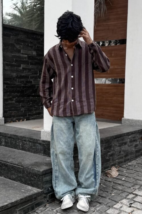 Industrial Vibe Trash Machine Back Printed Drop-Shoulder Shirt