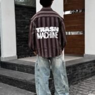 Industrial Vibe Drop-Shoulder Shirt-maroon2