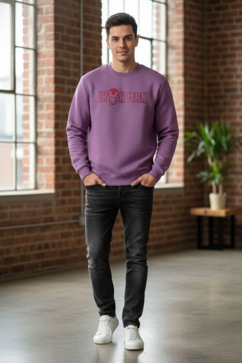 Ironman Back Printed Oversize T-shirt - Purple