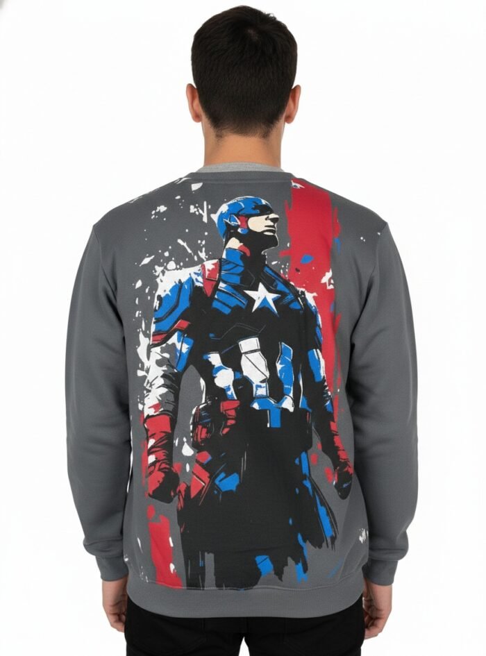Kensville Captain America Back Printed Oversize T-shirt 2