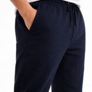 Men's Cotton-Linen Blend Relaxed Fit Jogger-Navy Blue3