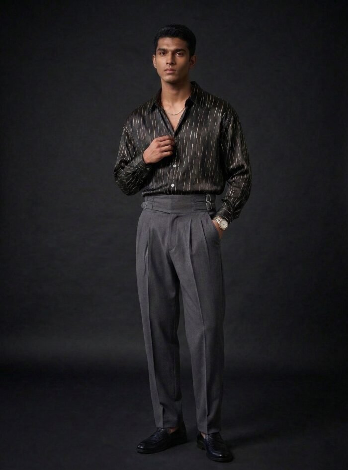 Silver Foil All Over Printed Dropshoulder Shirt - 5 Silver Foil All Over Printed Dropshoulder Shirt - 5