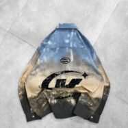 Smoke Wash Plaid Drop-Shoulder-sand blue3