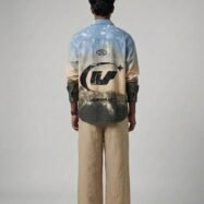 Smoke Wash Plaid Drop-Shoulder-sand blue7