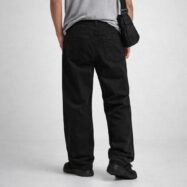 Solid Loose Fit Cotton Jeans for Men - Black 3