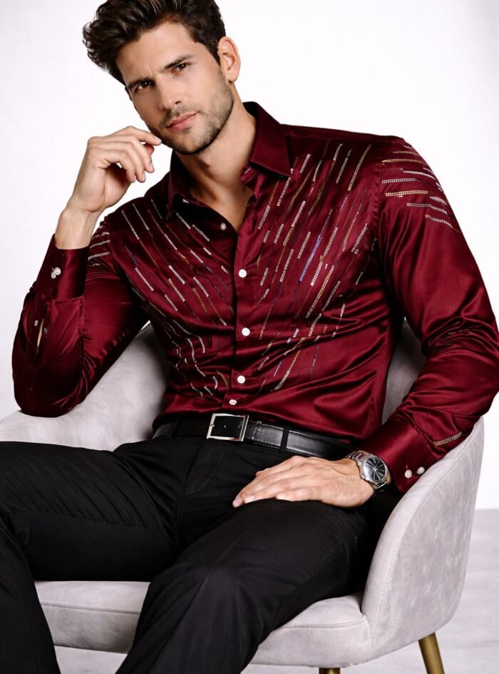 Stone Finish Mauve Shirt - Maroon - 2 Stone Finish Mauve Shirt - Maroon - 2