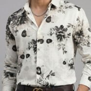 Viscose Stone Shirt- ivory black3