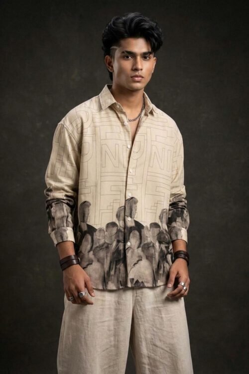 Urban Silhouette Statement Dropshoulder Shirt