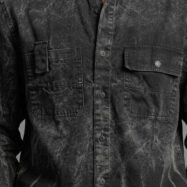 Auvra Back Printed Oversize Corduroy Shirt- Black1