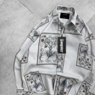 Botanical Frame Print Shirt-green2