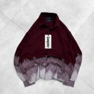 Bottom Zigzag Printed Dropshoulder Shirt-marron1