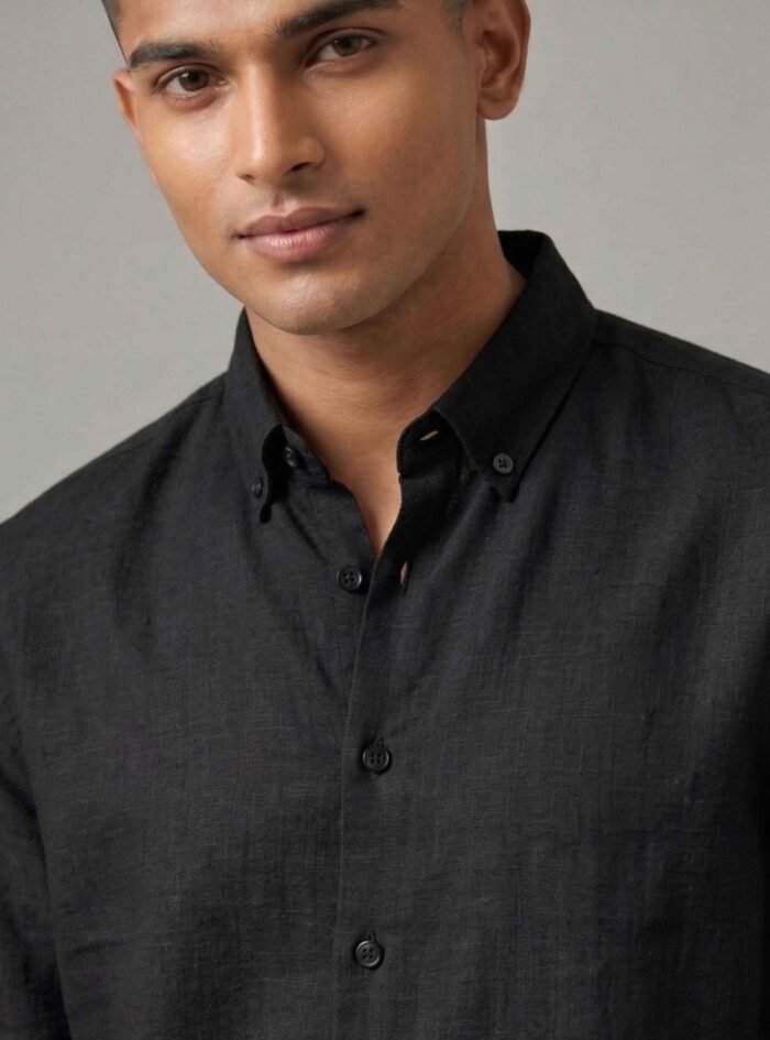 Button-Down Oxford Shirt -Black2