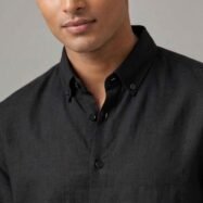 Button-Down Oxford Shirt -Black2