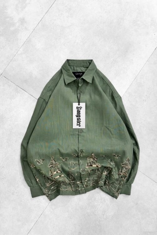 Coastal Scene Embroidery Shirt