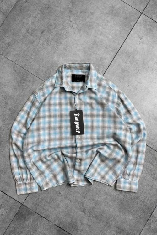 Cropped Plaid Button-up Shirt