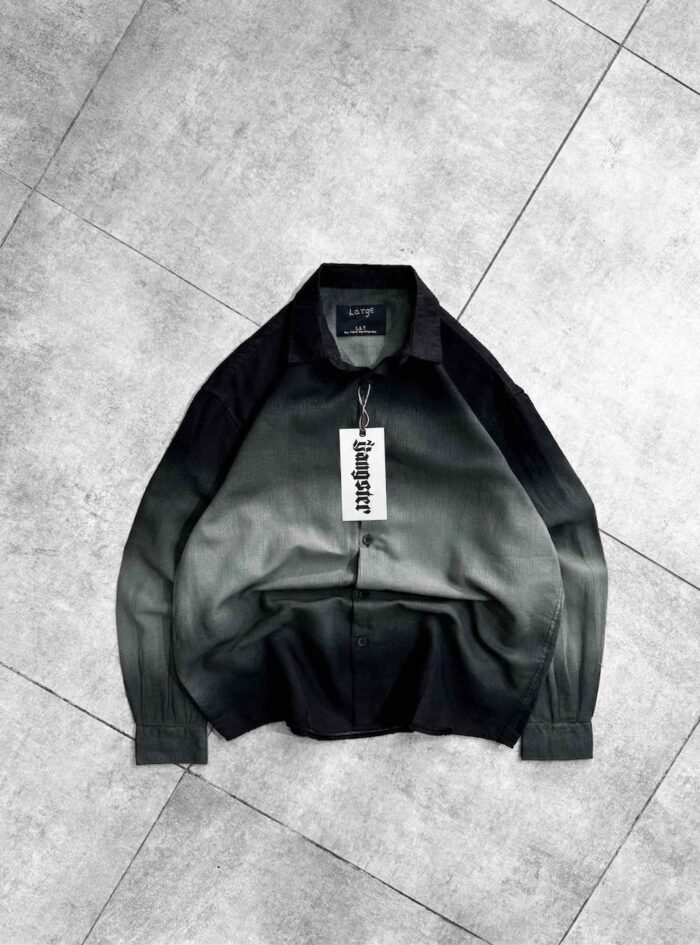 Hope Puff Back Printed With Tie-Dye Dropshoulder Shirt-green1