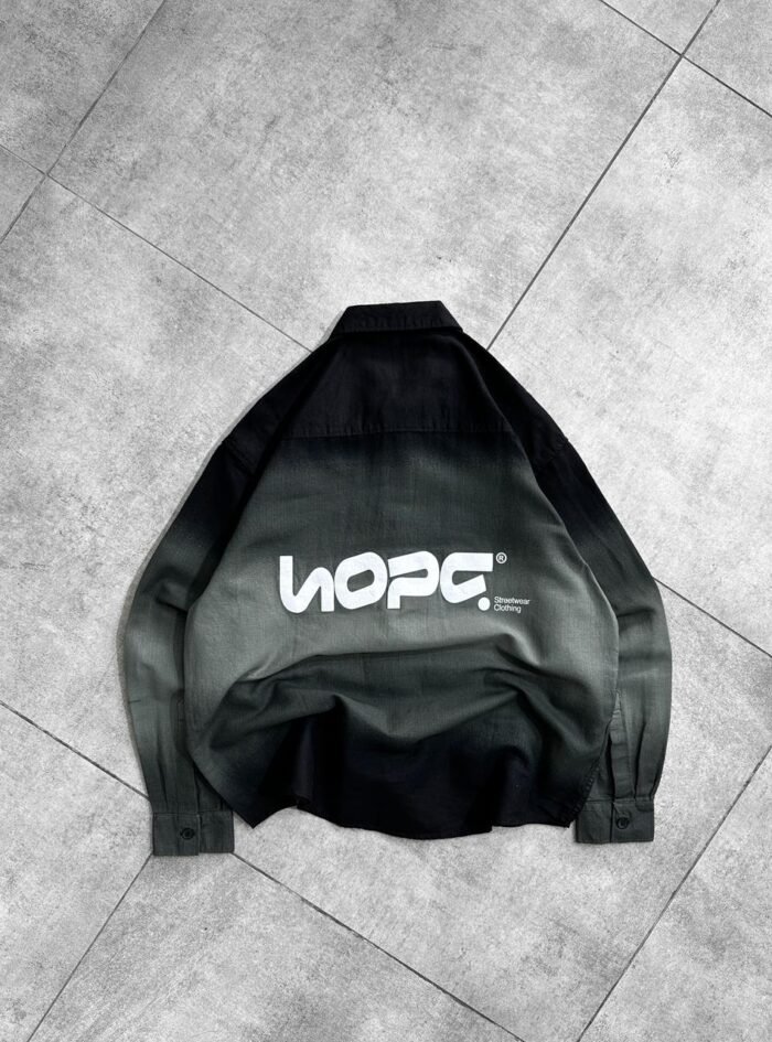 Hope Puff Back Printed With Tie-Dye Dropshoulder Shirt-green2