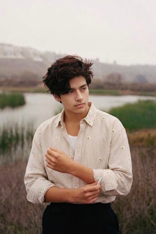 Oversized Striped Button-Down Shirt with Daisy Embroidery