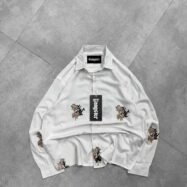 Midnight Bloom Embroidered Shirt-white1