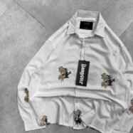 Midnight Bloom Embroidered Shirt-white2