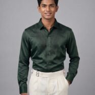 Midnight Luxe Panel Shirt-green1
