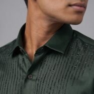 Midnight Luxe Panel Shirt-green2