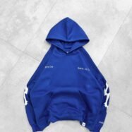 Midnight Oversized Hoodie with Puff Back Print, Front Puff & Sleeve Print - 2