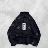 Ocean Starfish Embroidered Shirt-black1