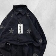 Ocean Starfish Embroidered Shirt-black2